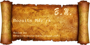 Bozsits Márk névjegykártya
