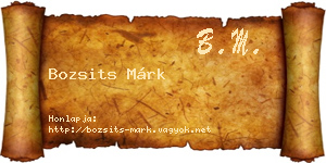 Bozsits Márk névjegykártya