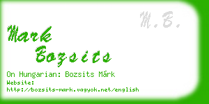 mark bozsits business card