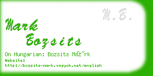 mark bozsits business card